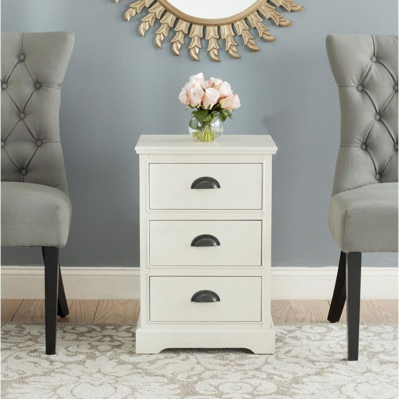 Griffin 3 Drawer Side Table - AMH5717 - White - Safavieh Couture
