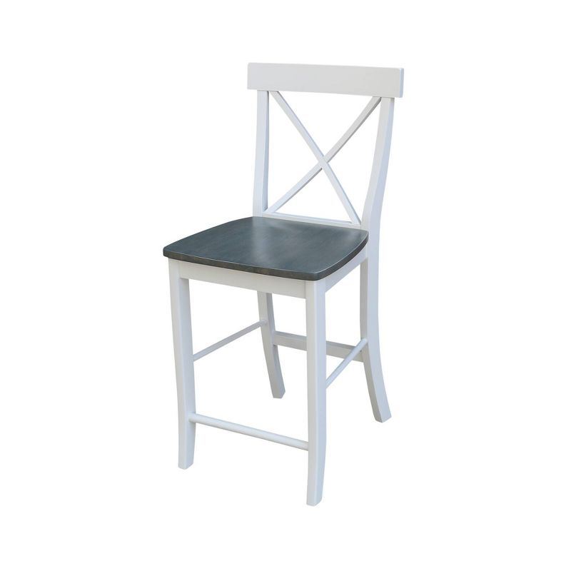 24&#34; X Back Counter Height Barstool Barstool White - International Concepts
