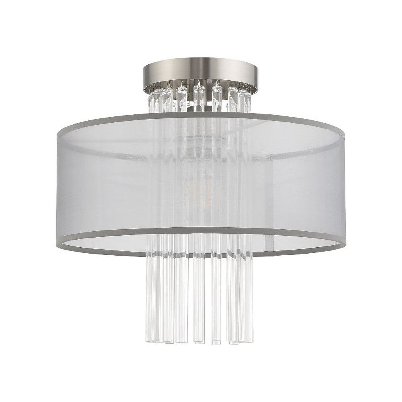Livex Lighting Alexis 1 - Light Flush Mount in  Brushed Nickel