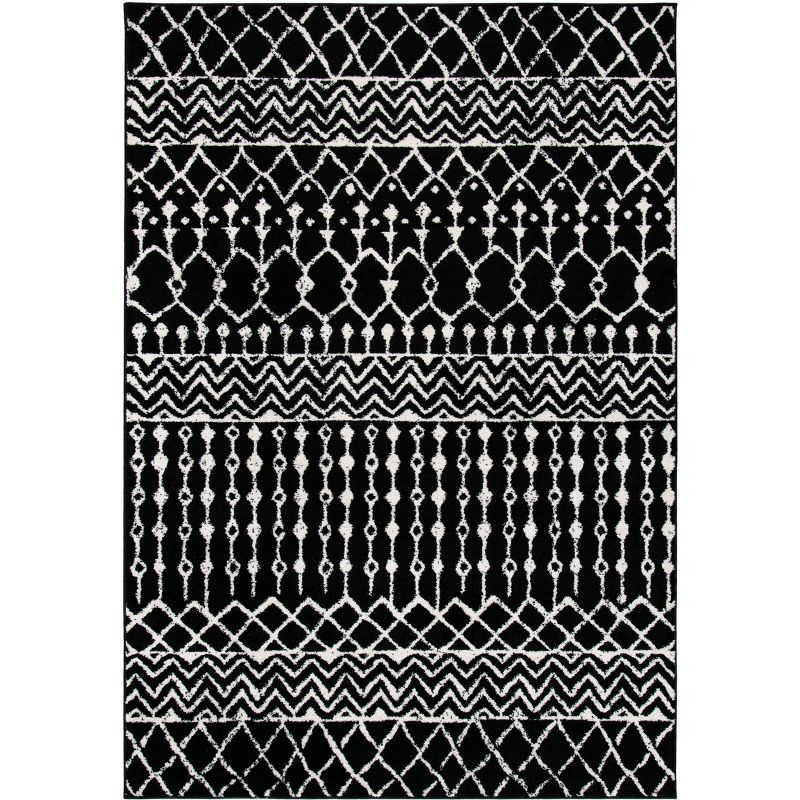 Tulum TUL270 Power Loomed Area Rug - Black/Ivory - 5'3"x7'6" - Safavieh.