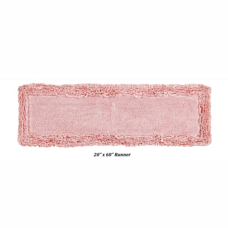 Better Trends Shaggy Boader 100% Cotton Tufted Non- Slip Backing Bath Rug 20" x 60" Runner - Pink