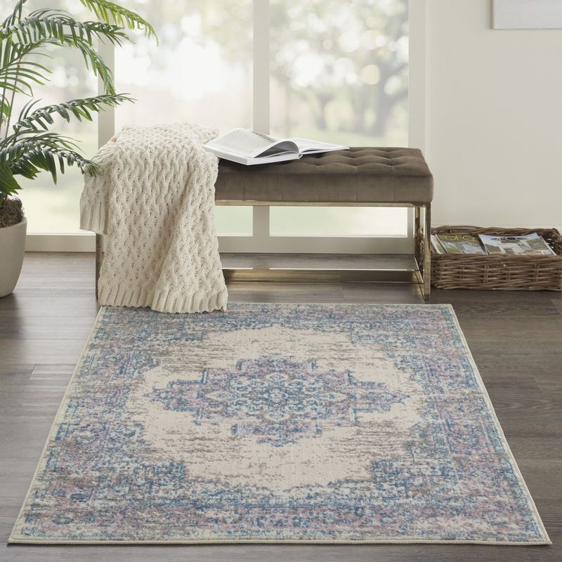 Nourison Grafix GRF14 Ivory/Pink Area Rug - Ivory/Pink 3' x 5'
