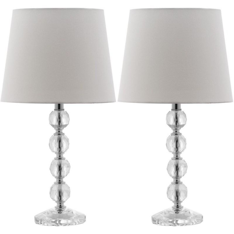 Nola 16 Inch H Stacked Crystal Ball Lamp (Set of 2) - Clear - Safavieh.