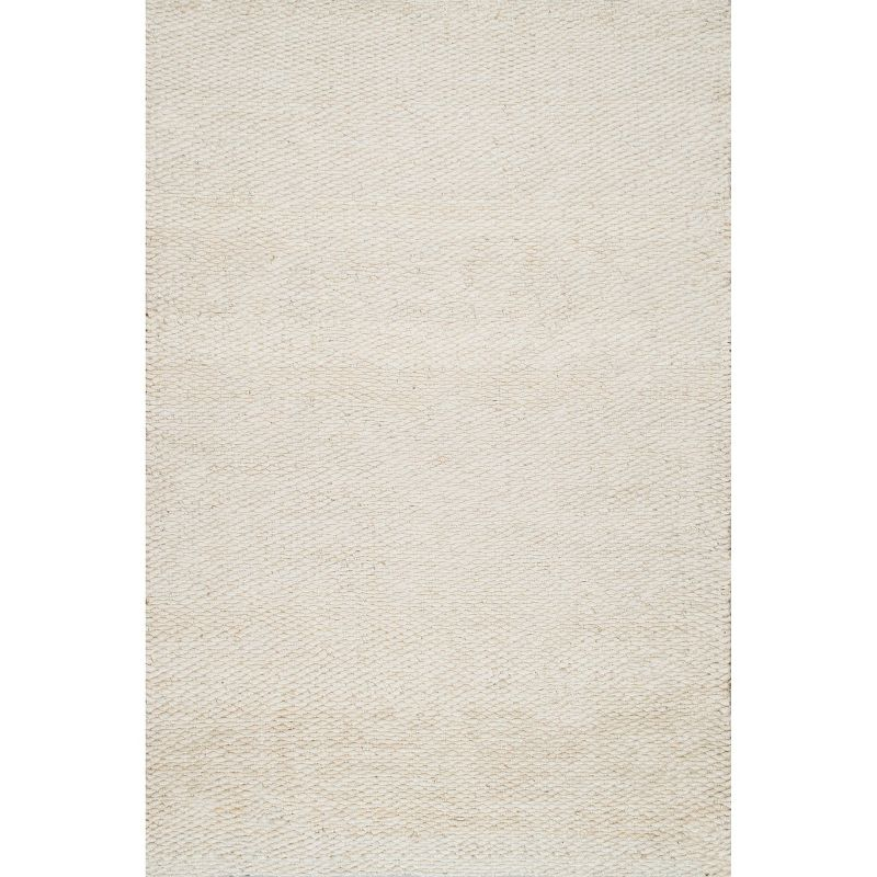 Nuloom Hailey Solid 4x6 Jute Indoor Area Rug for Dining Room Rug Neutral Rug Living Room Rug Kitchen, Off White
