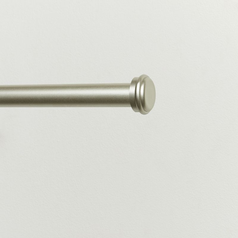 EXCLUSIVE HOME Topper 1" Curtain Rod and Coordinating Finial Set, Matte Silver, Adjustable 36"-72"