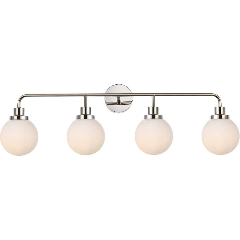 Elegant Lighting Hanson 4 lights bath sconce in polished nickel with frosted shade