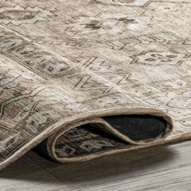 Nuloom Alecia Persian Machine Washable Indoor Area Rug, 5' x 8', Beige