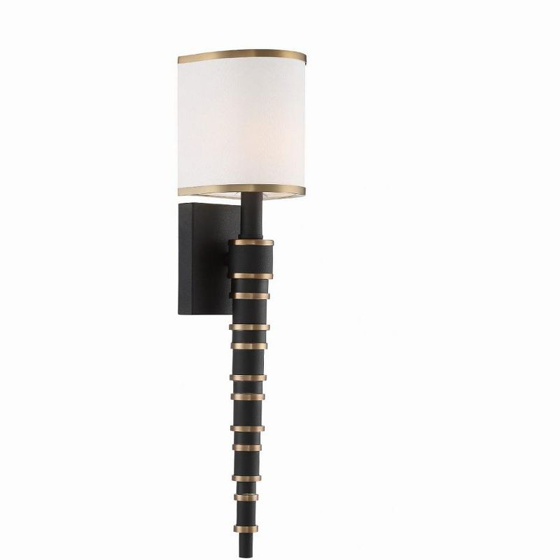 Crystorama Lighting Sloane 1 - Light Sconce in  Vibrant Gold/Black Forged