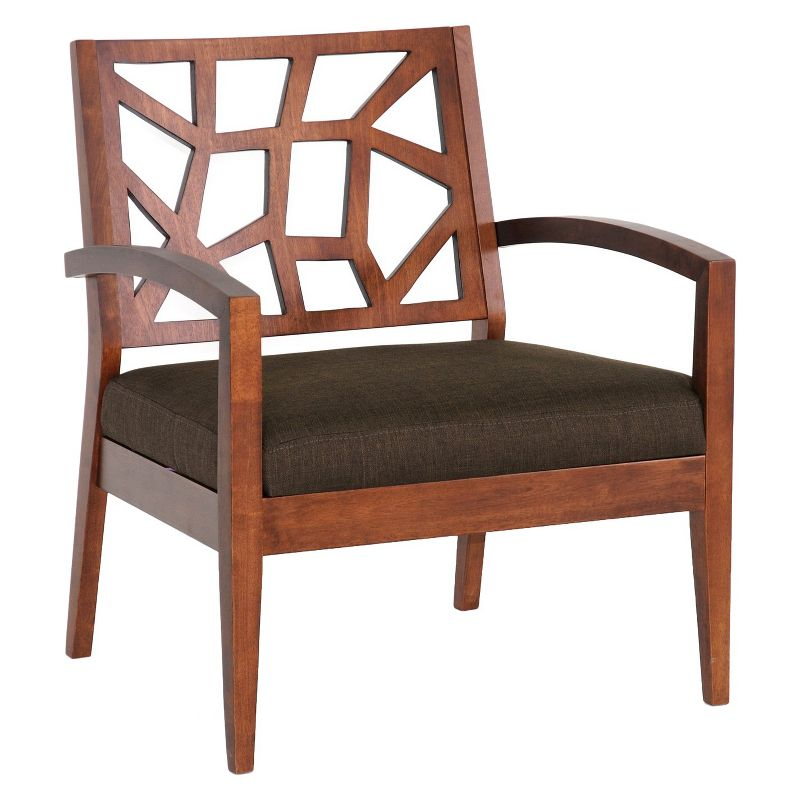 Jennifer Modern Lounge Chair Dark Brown - Baxton Studio: Danish Style, Upholstered, Walnut Veneer, Indoor Use