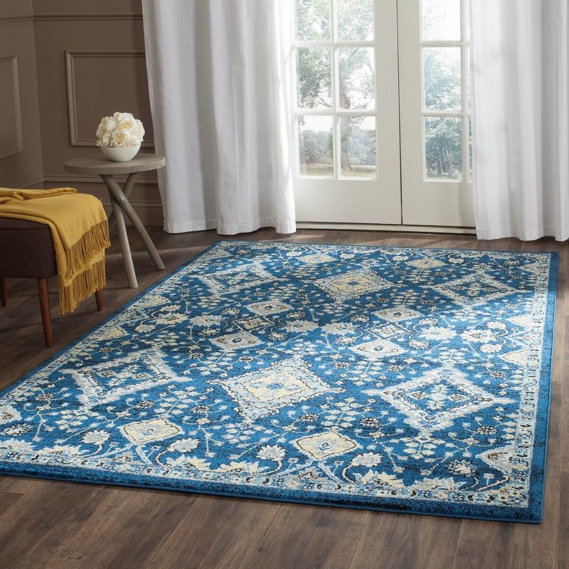 Evoke EVK224 Power Loomed Area Rug - Royal/Ivory - 4'x6' - Safavieh.