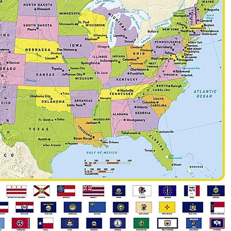 National Geographic United States for Kids Map, Laminated, 24" x 36"
