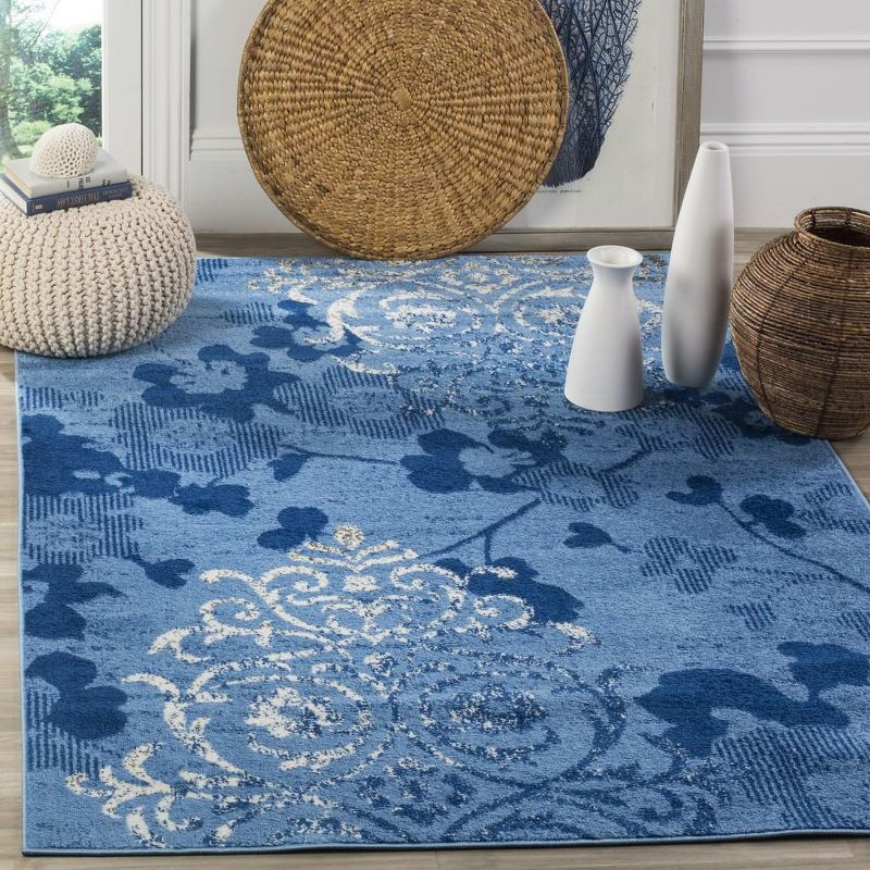 Adirondack ADR114 Machine Made Indoor Area Rug - Light Blue/Dark Blue - 5'-1"x7'-6" - Safavieh