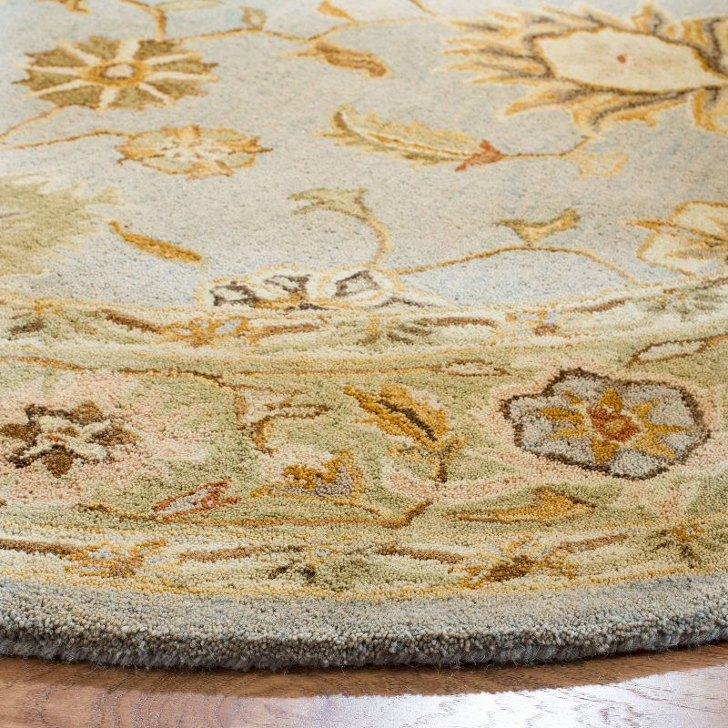 Anatolia AN556 Hand Tufted Indoor Area Rug - Light Blue/Sage - 8' Round - Safavieh