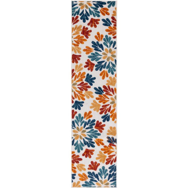 Cabana CBN800 Power Loomed Indoor and Outdoor Runner Rug - Creme/Red - 2'x8' - Safavieh.
