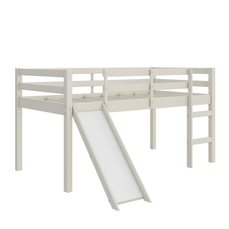 DHP Milton Kids Junior Loft Bed with Slide, Twin, White