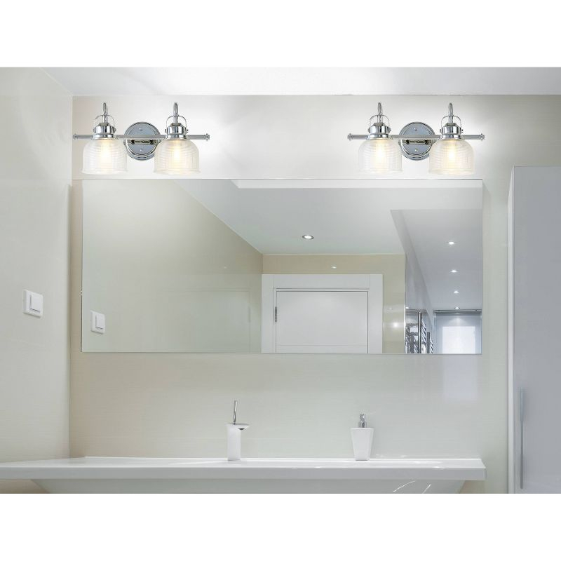17.25" Metal/Glass Vanity Wall Light, ETL Listed, Bright Bathroom Fixture - JONATHAN Y