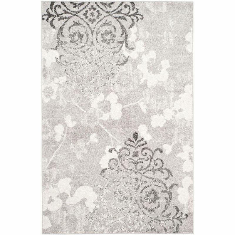Adirondack ADR114 Machine Made Indoor Area Rug - Silver/Ivory - 4'x6' - Safavieh