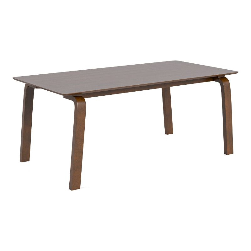 HOMES: Inside + Out 71" Forest Wisp Mid-Century Modern Rectangle Dining Table Seats 6 Walnut