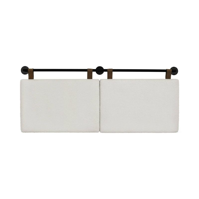 Full/Queen Charlie Boucle Kids' Headboard Cream - Nathan James: Wall Mounted MDF Upholstered Headboard