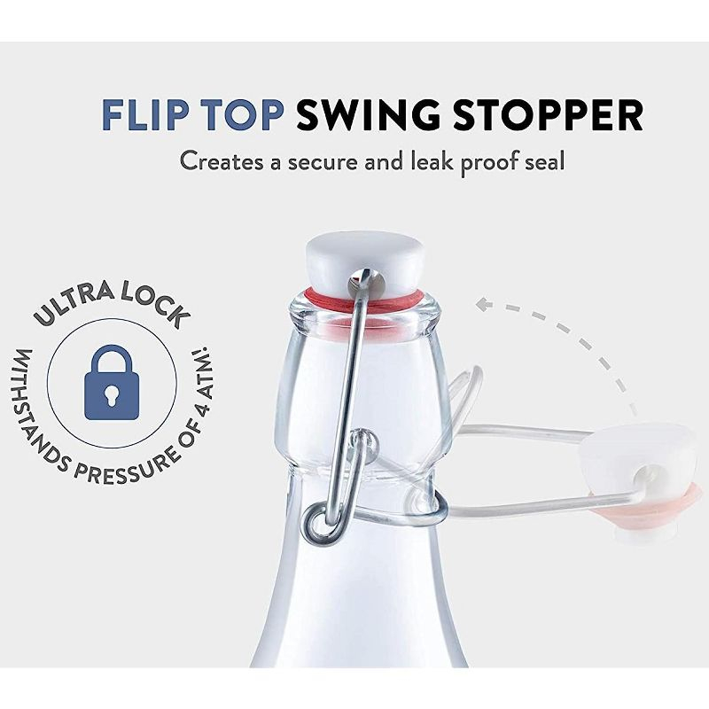 Bormioli Rocco Glass 8.5 Ounce Swing Top Bottle Set of 2