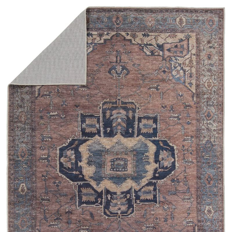 3'11"x6' Vibe by Barrymore Medallion Area Rug Blue/Dark Brown - Jaipur Living: Vintage Indoor Medium Pile Rug