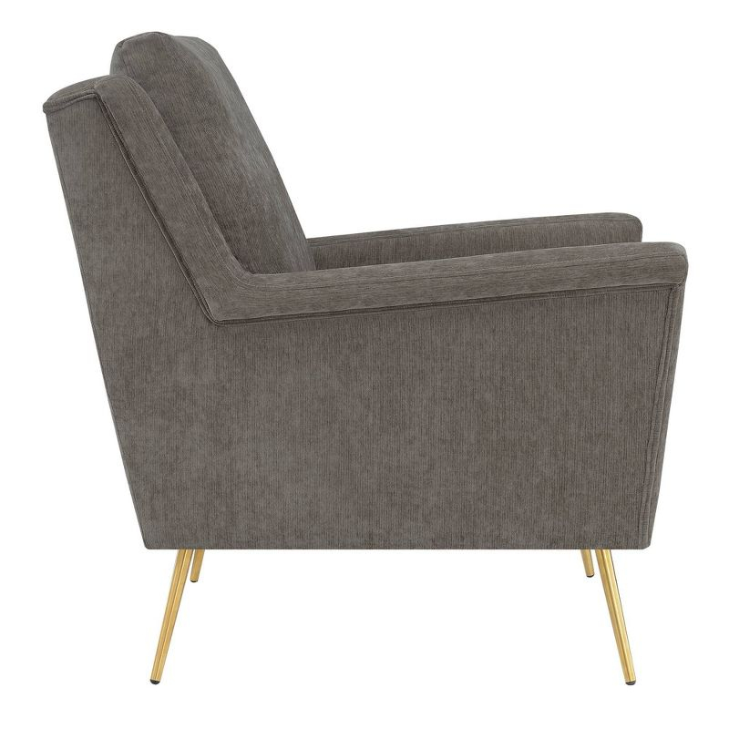Lincoln Accent Chair Cocha Mocha - Picket House Furnishings: Gold Legs, Mid-Century, Foam Filled Comfort