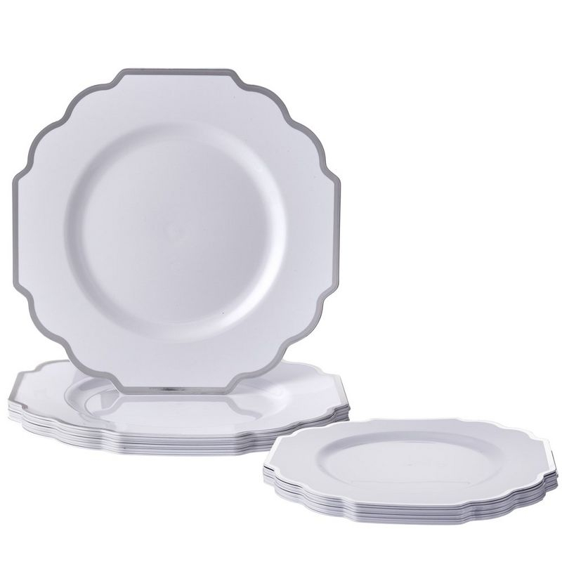 Silver Spoons Baroque Disposable Dinner Plate (Set of 10)
