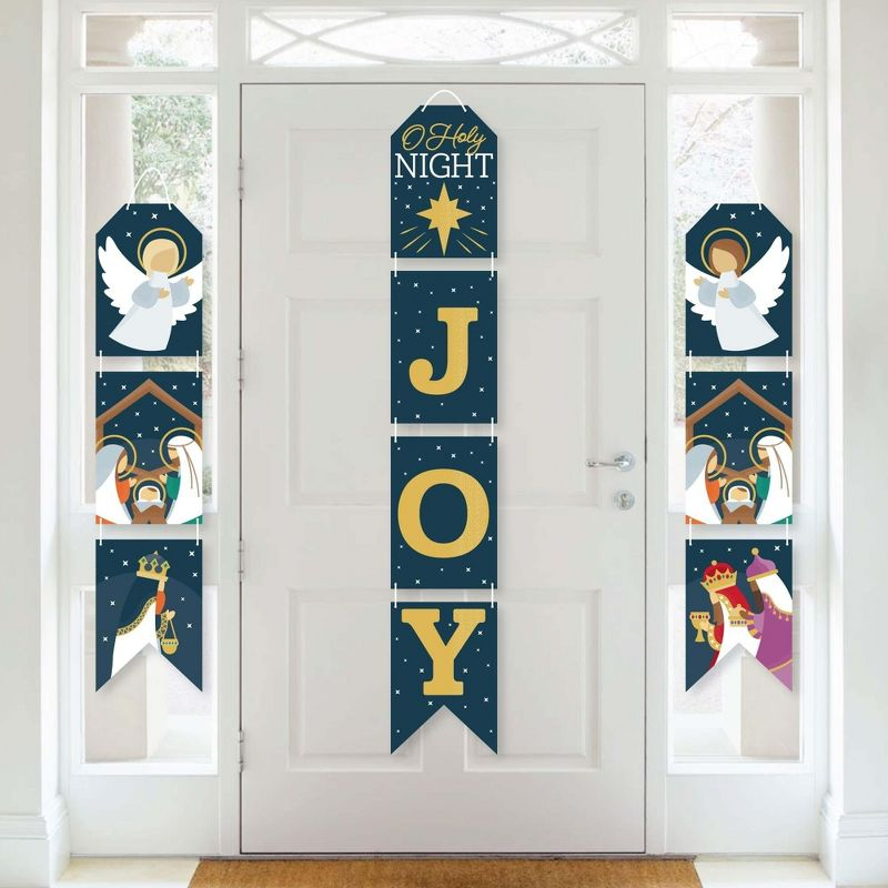 Big Dot of Happiness Holy Nativity - Hanging Vertical Paper Door Banners - Manger Scene Religious Christmas Wall Decoration Kit - Indoor Door Decor