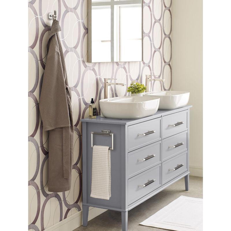 Amerock Esquire Polished Nickel/Gunmetal Closed Towel Ring