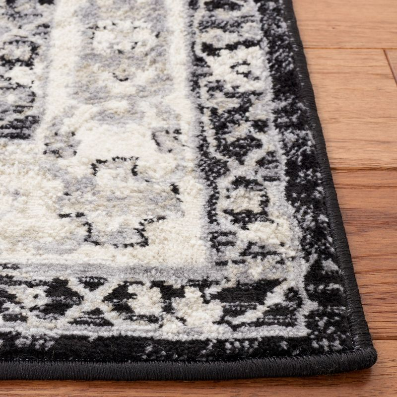 Brentwood BNT852 Power Loomed Indoor Area Rug - Black/Ivory - 8'x10' - Safavieh