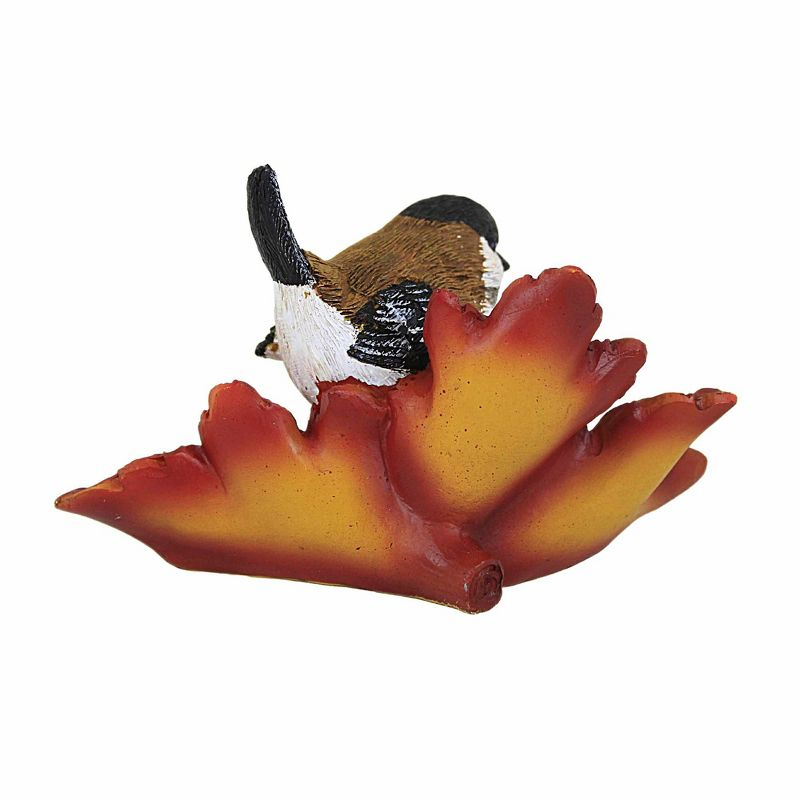 Transpac 3.5 Inch Autumn Bird On Leaf Fall Leaves Spotted Towhee Bird Figurines