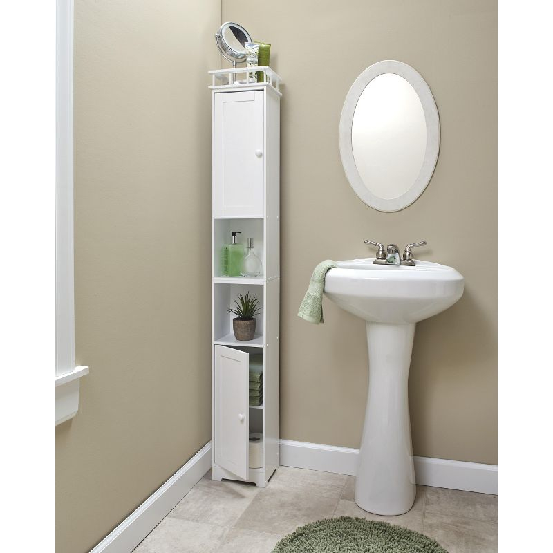 The Lakeside Collection Slim Storage Bathroom Cabinets - White