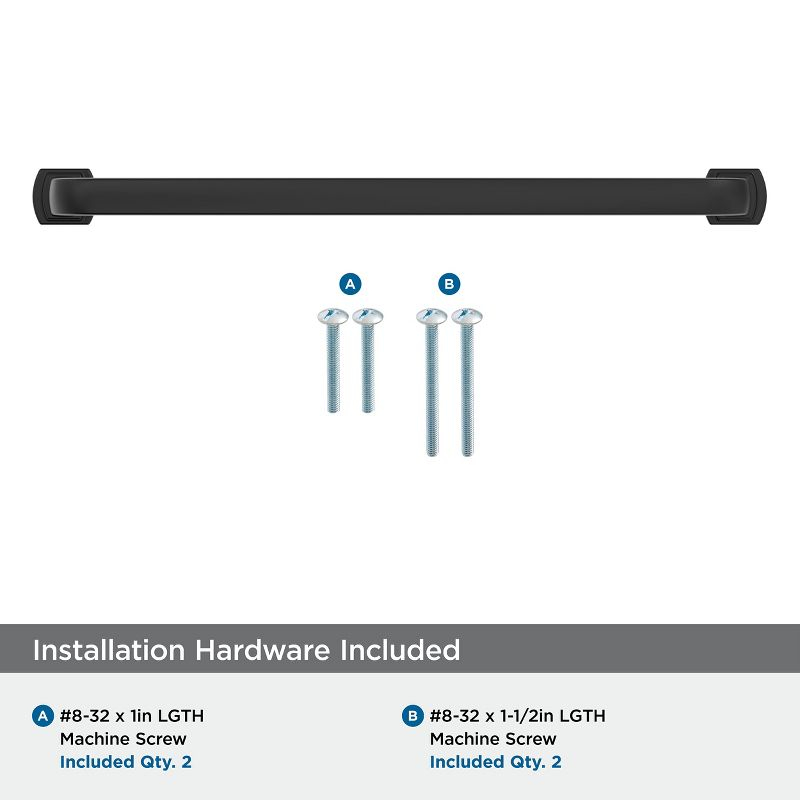 Amerock Surpass 8-13/16 inch (224mm) Center-to-Center Matte Black Cabinet Pull