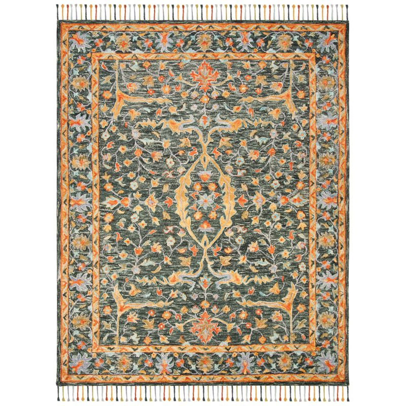 Aspen APN116 Hand Tufted Area Rug - Olive/Rust - 8' X 10' - Safavieh.