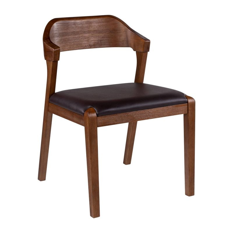 Rasmus Dining Chair Chestnut - Boraam: Acacia Wood, Faux Leather, Easy-to-Clean, 250lb Capacity