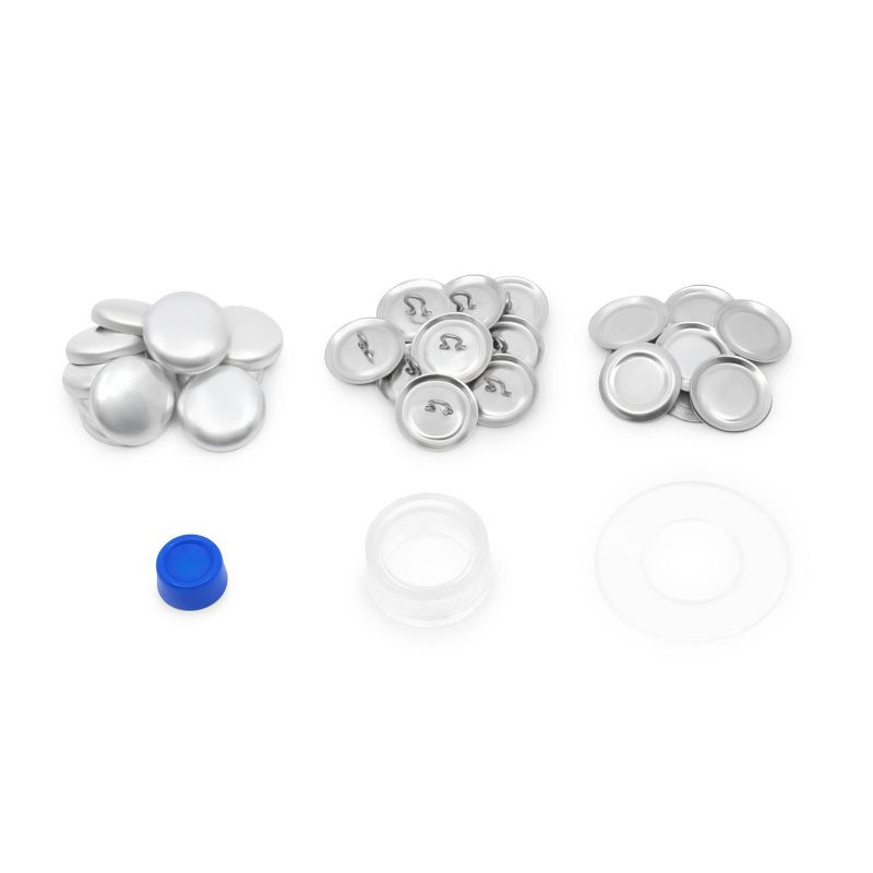 Dritz 3/4" Set of 18 Craft Cover Button Kit with Tools Nickel: Metal Sewing Fasteners, Silver Button Covers