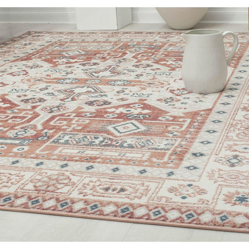 Rugs America Gallagher GL60A Sangria Koti Vintage Transitional Orange Area Rug for Dining Room Rug Neutral Rug Living Room Rug Kitchen, 2'6"x4'