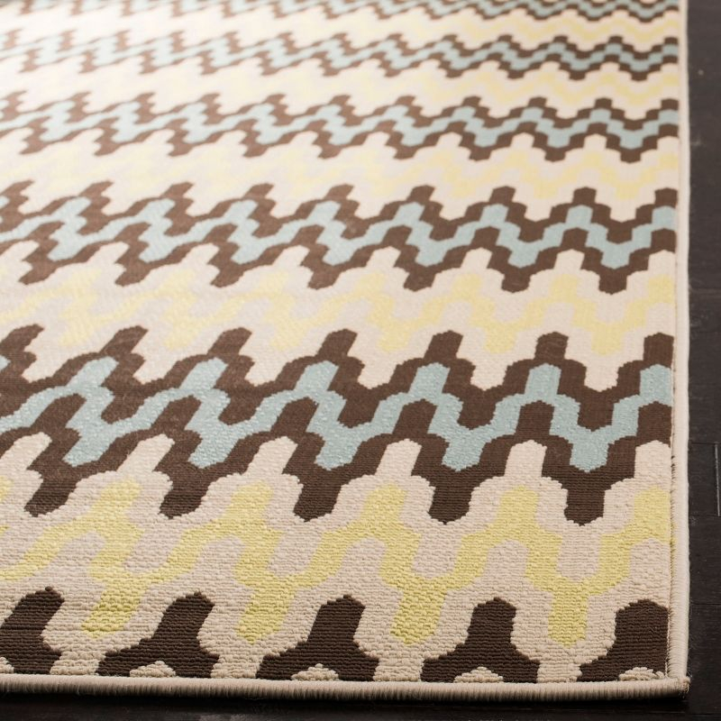 Hampton HAM518 Indoor/Outdoor Machine Made Accent Rug - 2'7"x5' - Light Blue/Green - Safavieh