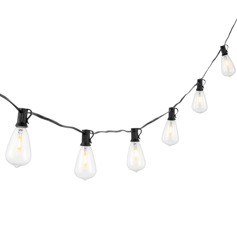 Dorcia LED Outdoor String Lights - 120" - 10 Light - PLT4043 - Black - Safavieh