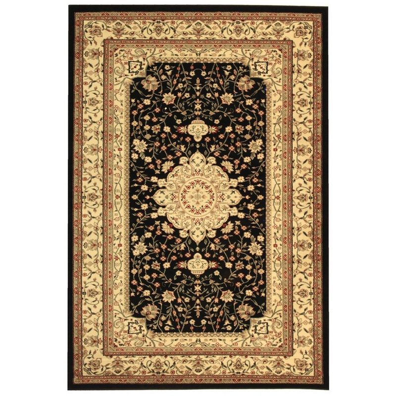 Lyndhurst LNH213 Power Loomed Area Rug - Black/Ivory - 4'x6' - Safavieh.