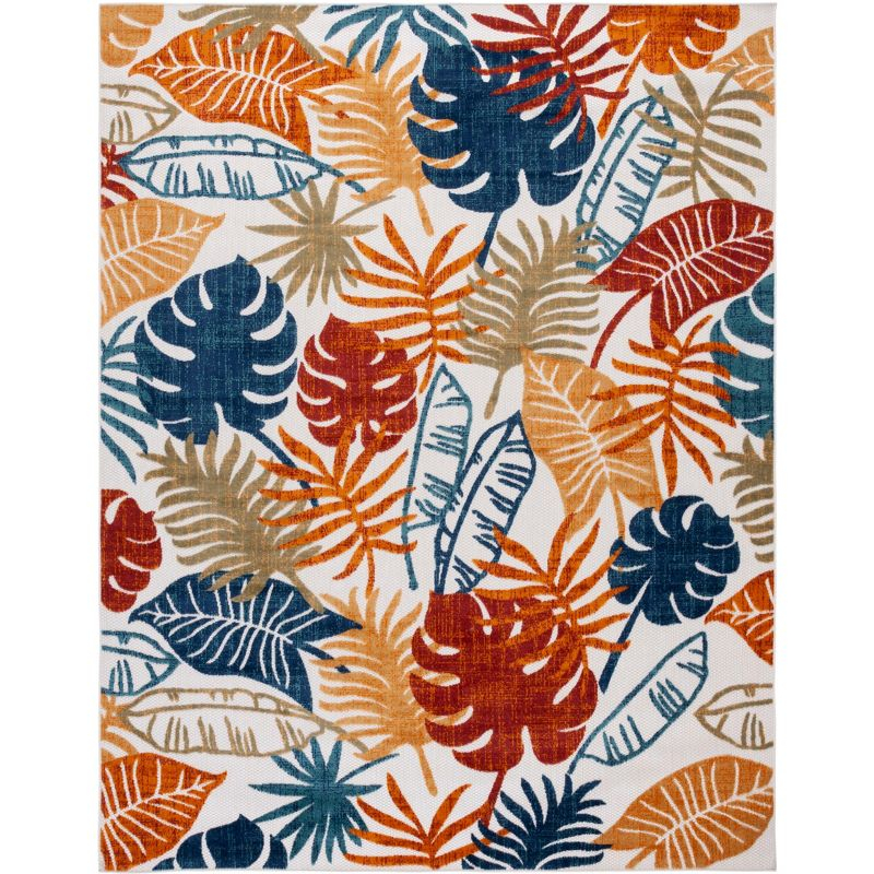 Cabana CBN831 Power Loomed Indoor and Outdoor Area Rug - Creme/Red - 6'x9' - Safavieh.