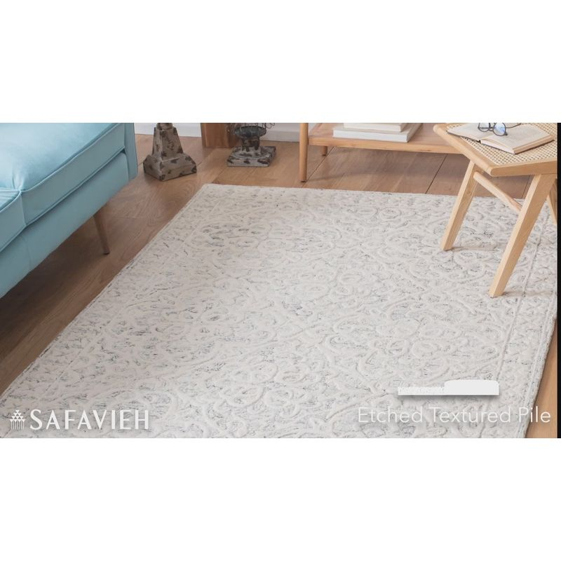 Metro MET857 Hand Tufted Indoor Area Rug - Blue/Ivory - 6'x6' - Safavieh