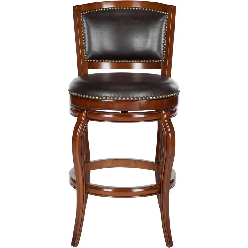 Pasquale Swivel Bar Stool - FOX7011 - Walnut/Brown - Safavieh Couture