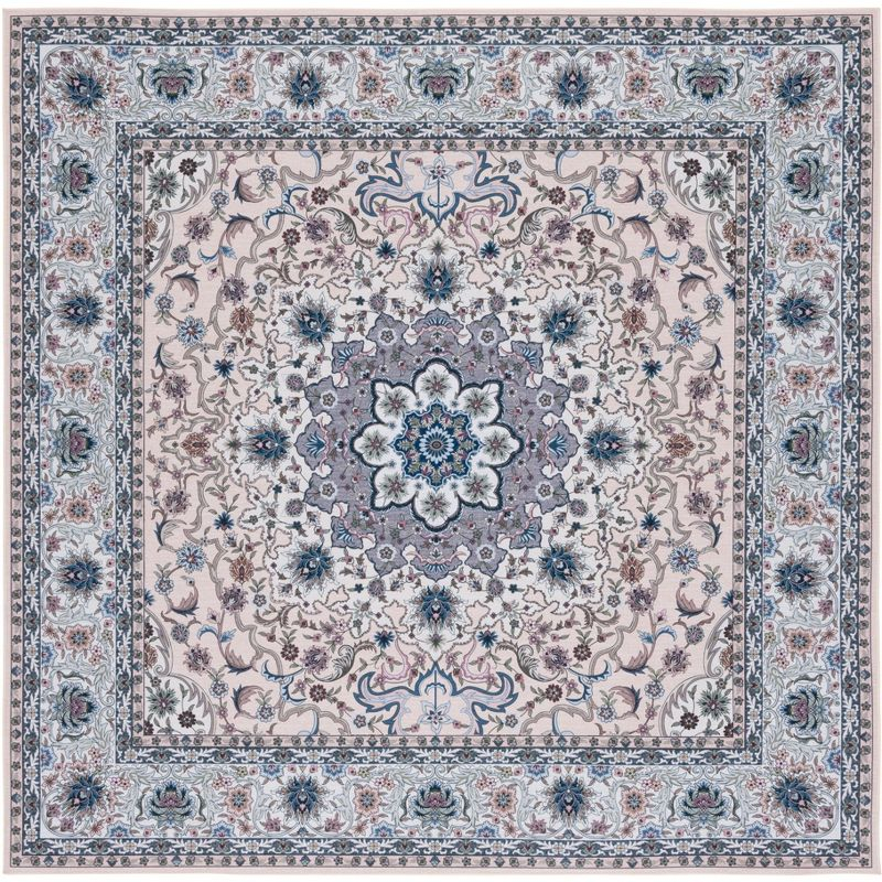 Tucson TSN123 Power Loomed Machine Washable Area Rug - Beige/Green - 6'x6' - Safavieh.