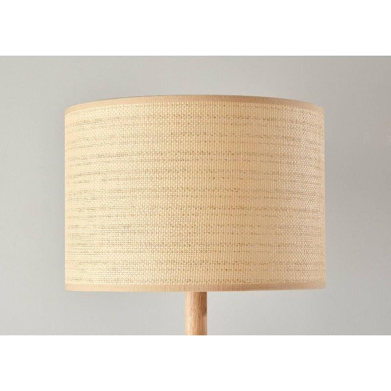 Ellis Floor Lamp Natural - Adesso: Rattan Shade, Wood Base, 3-Way Switch, UL Listed