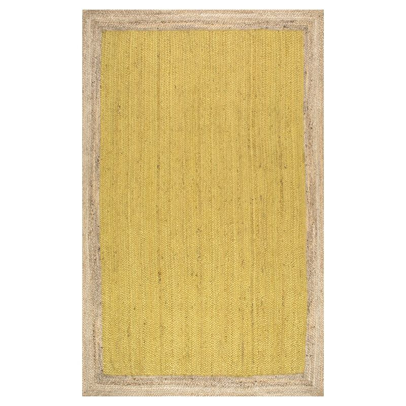 Yellow Solid Loomed Area Rug - (2'x3') - nuLOOM: Modern Jute, Low Pile, Indoor Rectangle Rug, Vacuum & Spot Clean