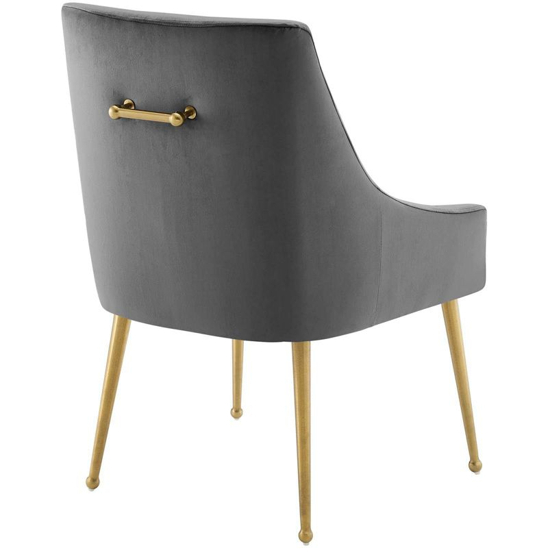 Set of 2 Discern Performance Velvet Dining Chairs with Brushed Gold Legs - Modway