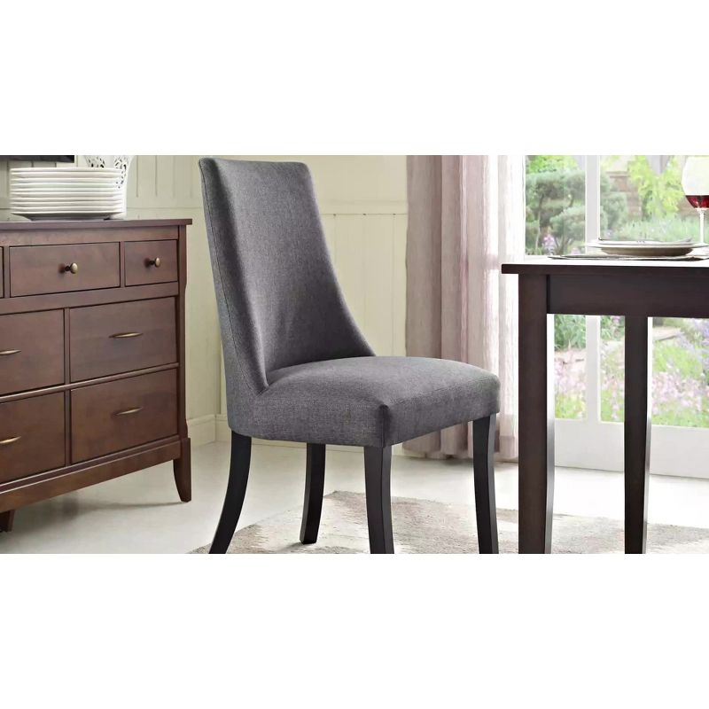 Modway Reverie Dining Side Chair Beige: Polyester Upholstery, Espresso Wood Legs, Armless Design, 287lb Capacity