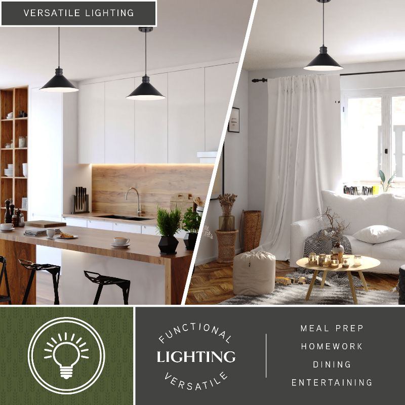 VAXCEL Akron 1L Bronze Metal Industrial MCM Cone Pendant Hanging Ceiling Light