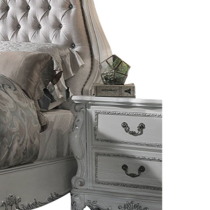 Acme Furniture Queen 103" Dresden Bed Bone White Finish